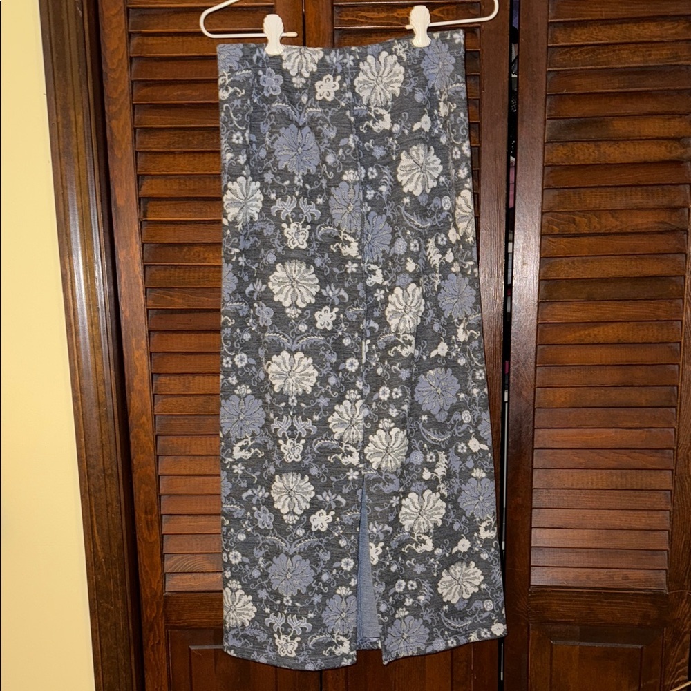 Floral Blue and Gray Women's Skirt